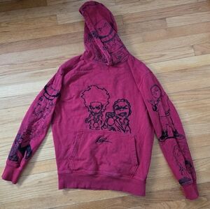 The Boondocks hoodie Small  streetwear Signed Huey Riley Graphics RED